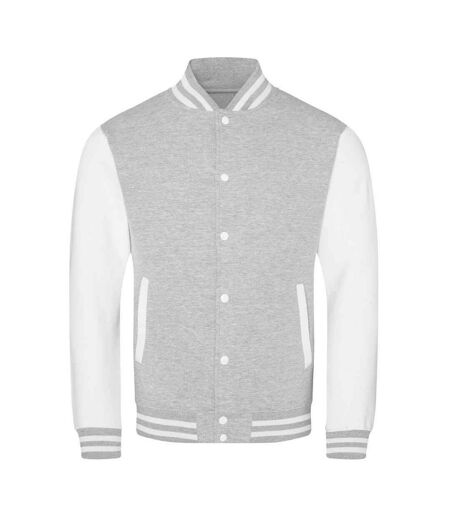 Blouson D'université Adulte Gris Chiné Blanc Awdis