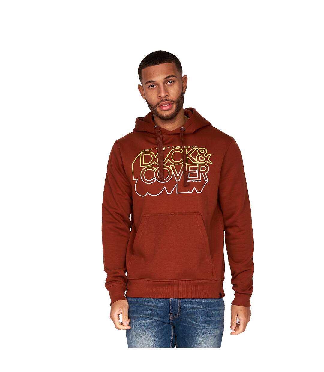 Sweat à capuche fillberts homme rouge orangé Duck and Cover-1