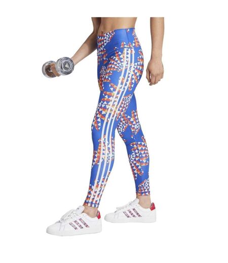 Legging Motif/style Géométrique Femme Bleu Adidas