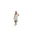 Womens/ladies Floral Polyester Midi Dress Duck Egg Cream AX Paris-1