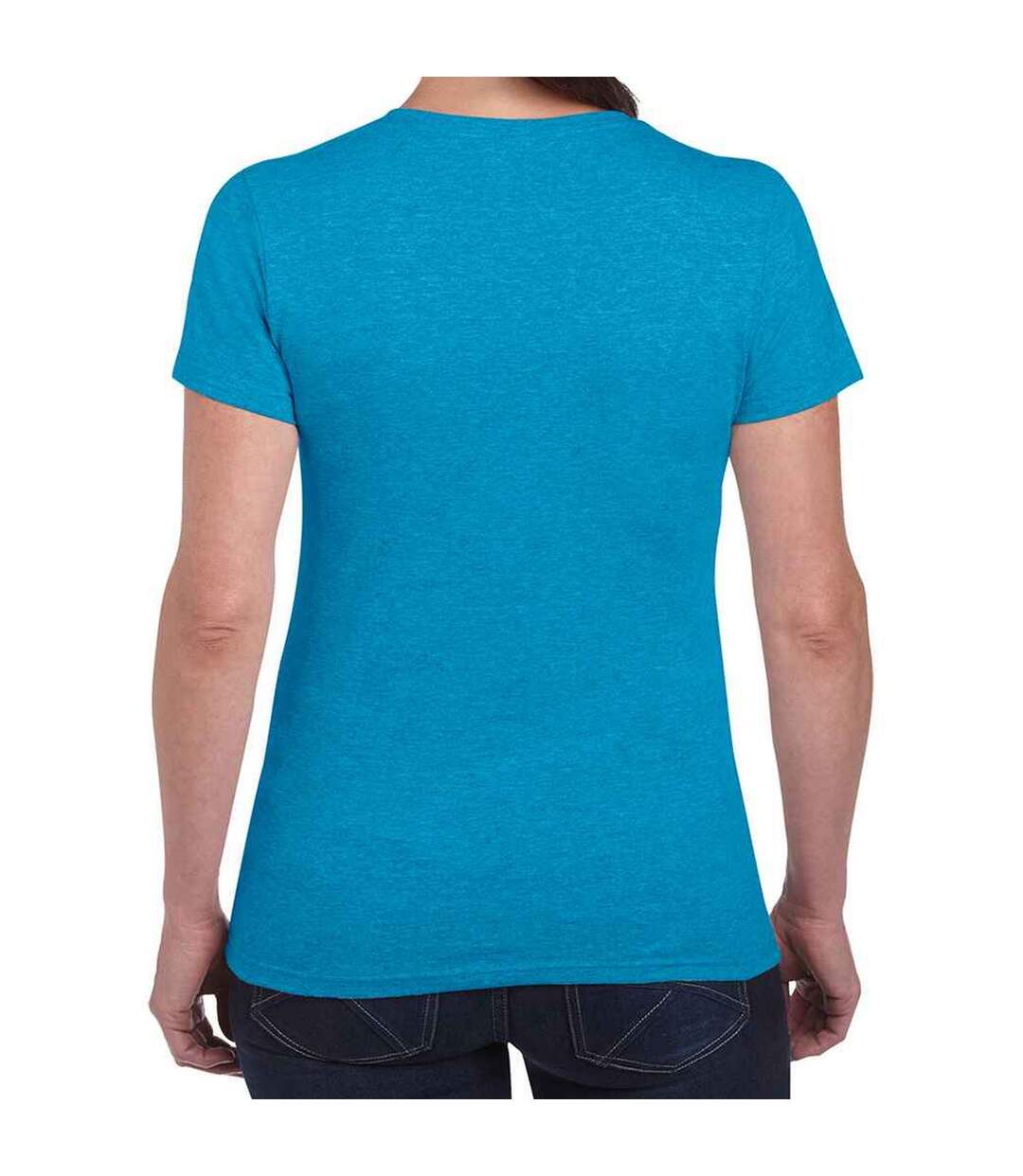 T-shirt heavy cotton femme bleu saphir chiné Gildan-2