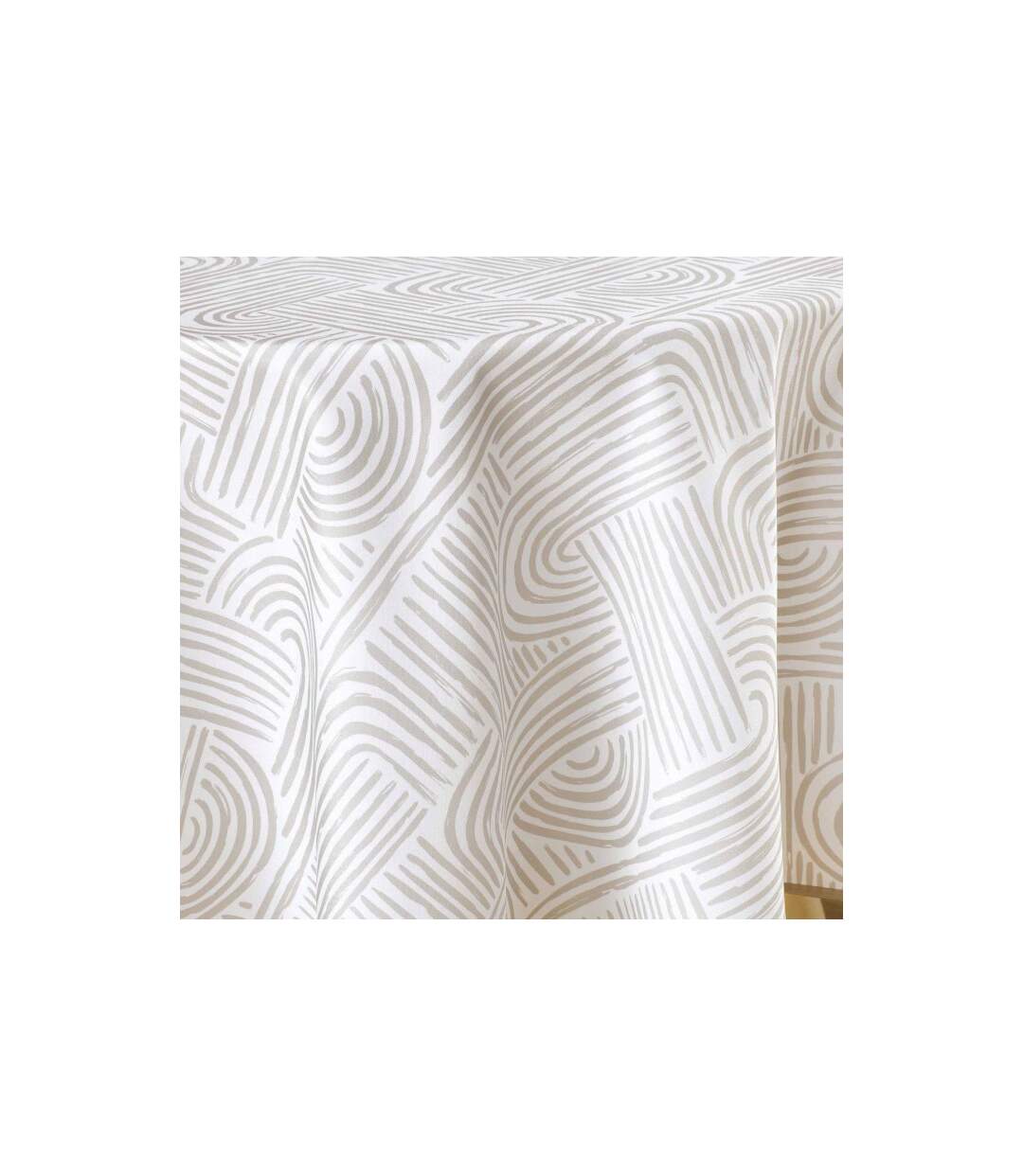 Nappe Ronde Imprimé Pandore 180cm Blanc