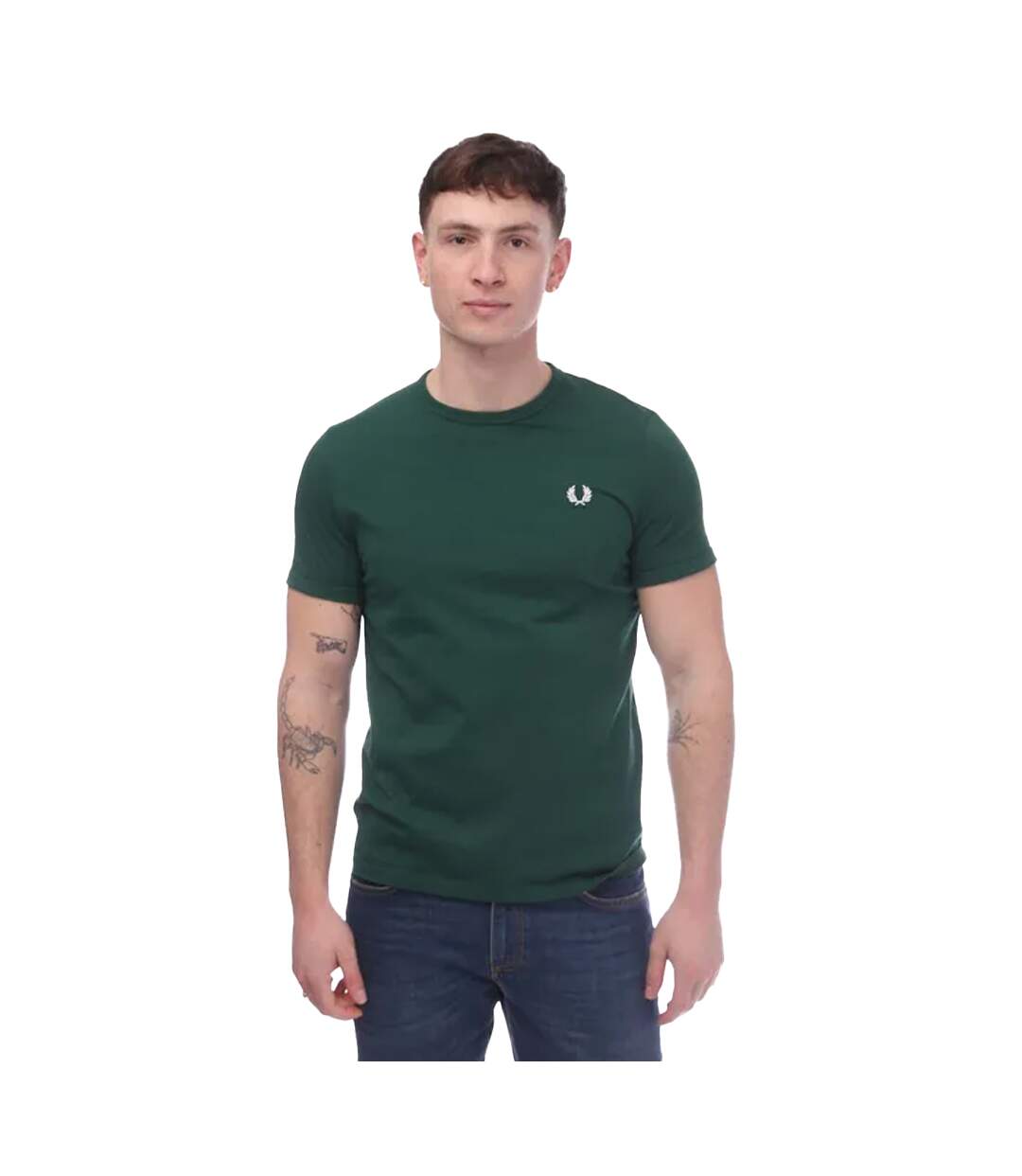 T-shirt Ringer Homme Vert Fred Perry-1