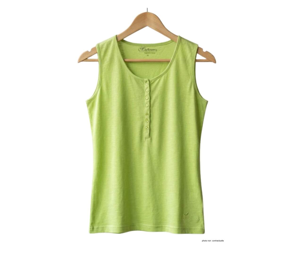 Débardeur femme DALTON3 MAYFLOWER – Top col tunisien en coton flammé pour une fraîcheur absolue-2