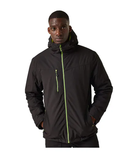Mens Insulated Waterproof Jacket Black Lime Green Regatta Professional