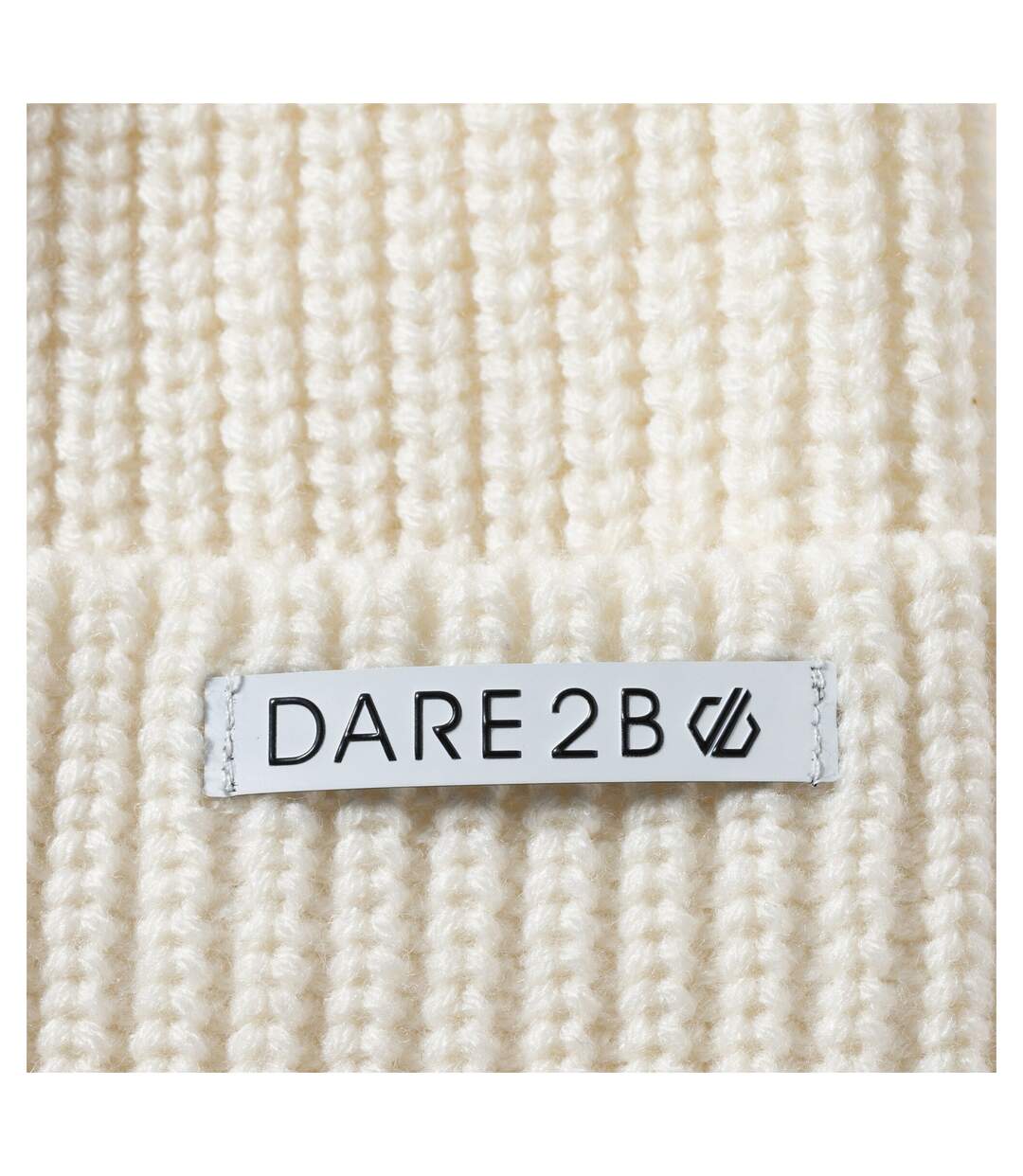 Bonnet À Revers Et Pompon Duveteux Glitz Femme Blanc Dare 2B-4