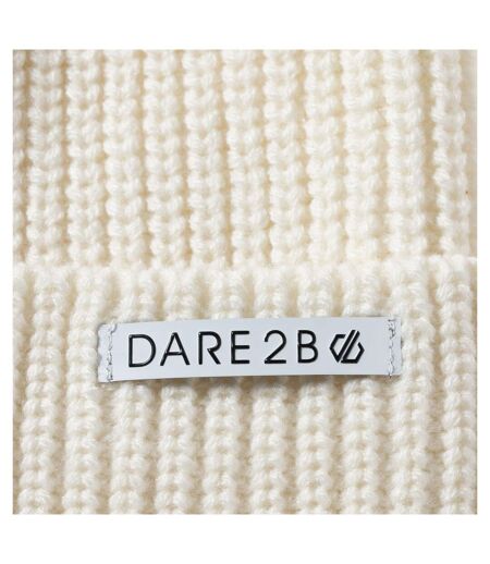 Bonnet À Revers Et Pompon Duveteux Glitz Femme Blanc Dare 2B