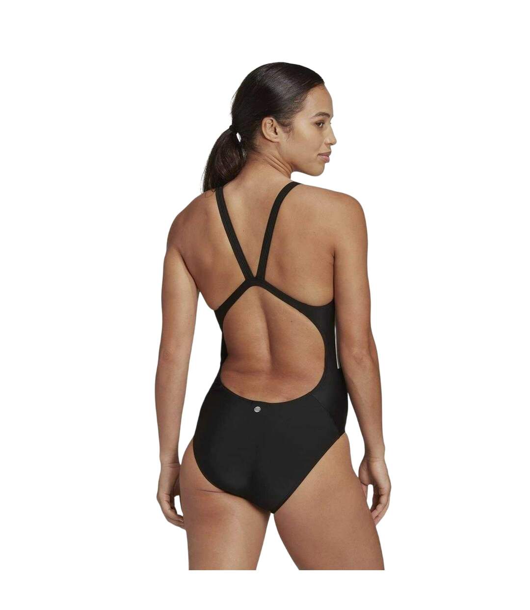 Maillot De Bain 1 Pièce Motif/style 3 Rayures Femme Noir Blanc Adidas-3