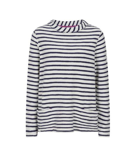 Sweat Motif/style Rayé Femme Blanc Cassé Lazy Jacks