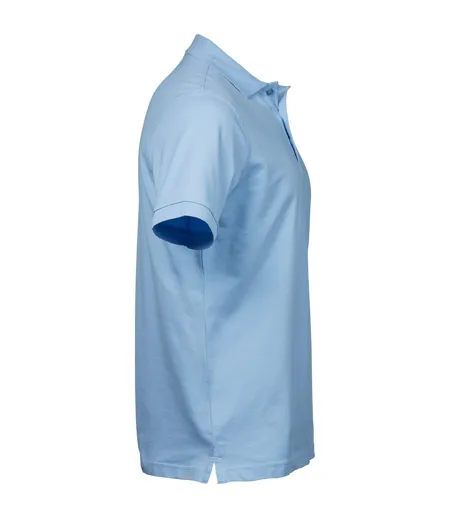 Mens Luxury Stretch Polo Shirt Light Blue Tee Jays