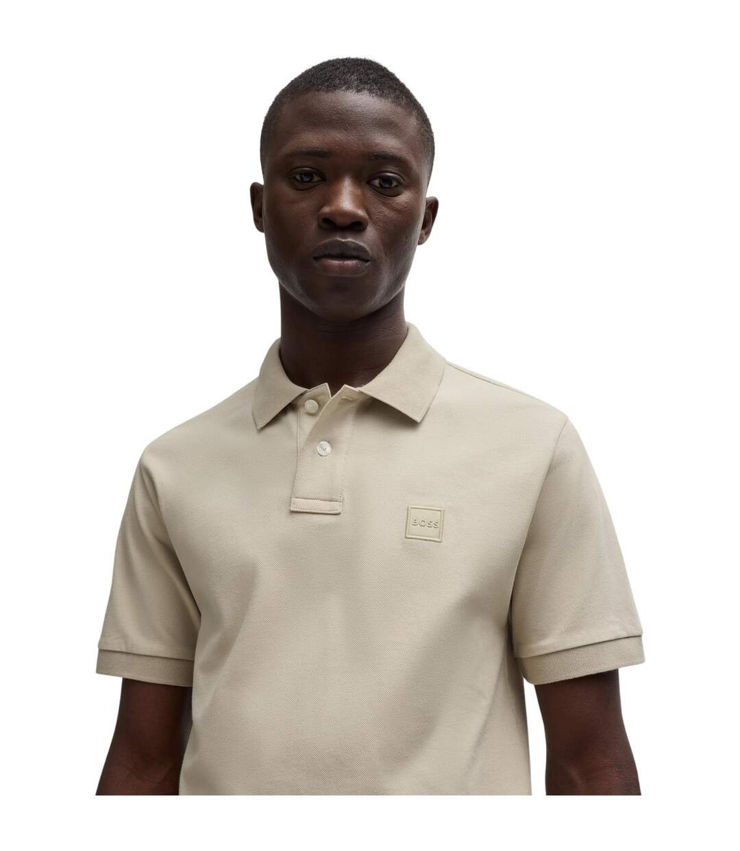 Polo Motif/style Logo Rectangulaire Passenger Homme Beige Clair Boss-4