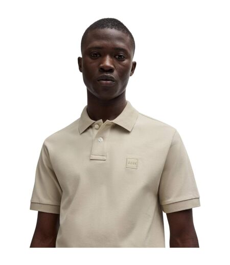 Polo Motif/style Logo Rectangulaire Passenger Homme Beige Clair Boss