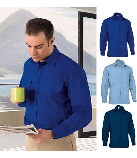 Lot 3 Chemises manches longues - Homme - ACADEMY ML - bleu marine - ciel - azur