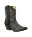 Womens/ladies Crush Full Grain Leather Ankle Western Boots Saddle Brown Denim Blue Durango-1