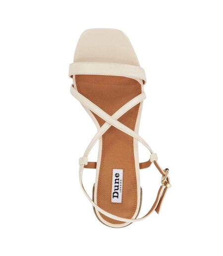 Womens/ladies Jaskell Low Block Heel Sandals Ecru Dune London
