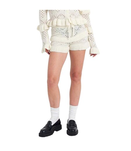 Womens/ladies Gentle Knitted Shorts Cream The Ragged Priest