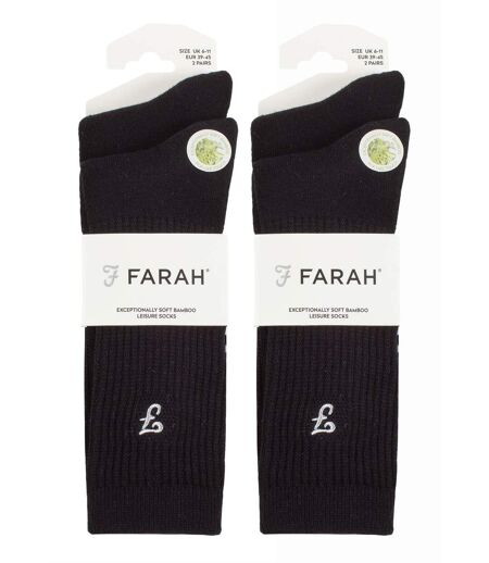 Mens Bamboo Sport Socks in Black & White | Farah | 4 Pack | Diabetic Friendly Sport Socks with Smooth Toe Seam & Loose Top | Tennis Gym Running Socks (6-11, Black)