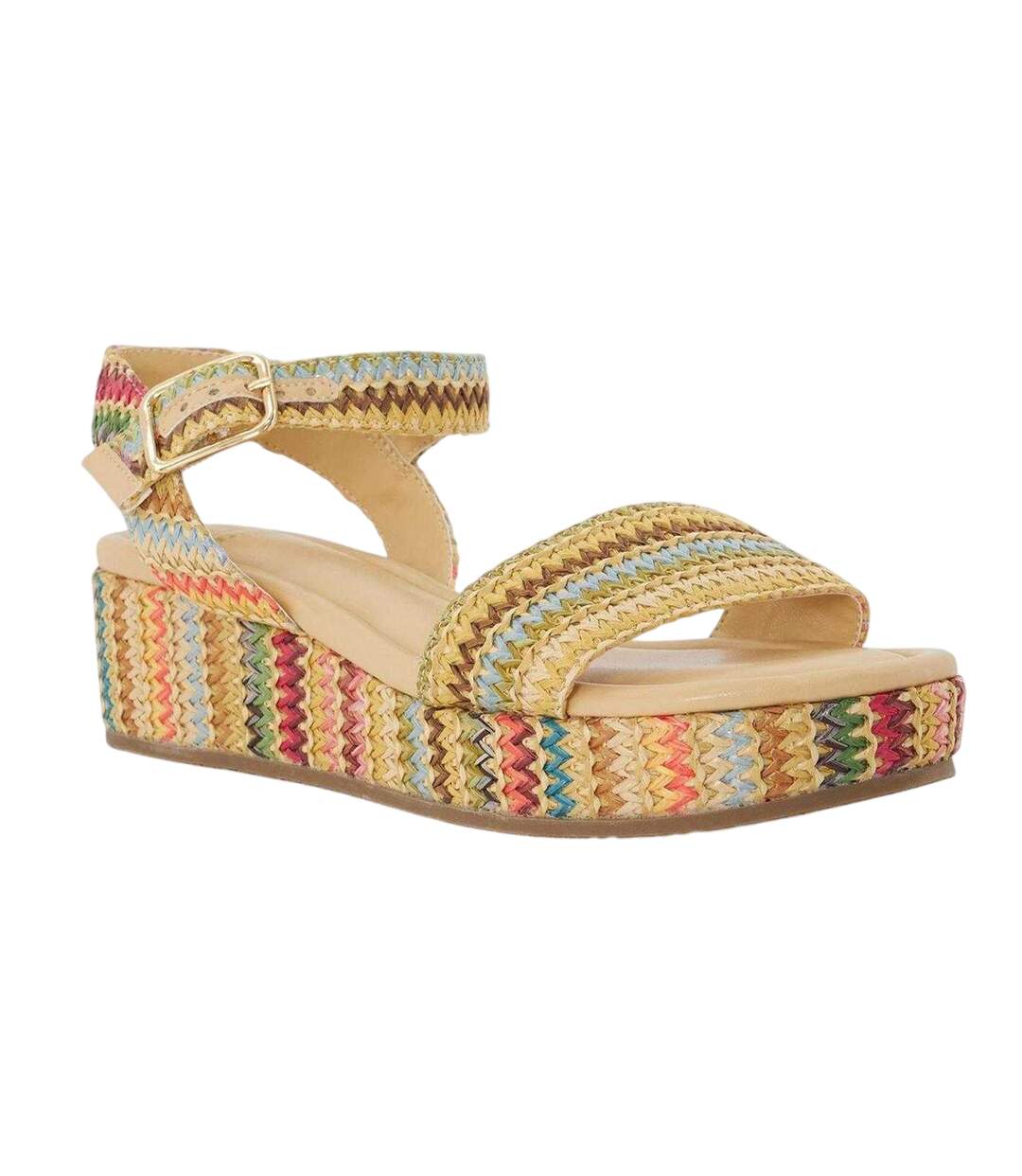 Womens/ladies Lazer Open Toe Platform Heel Sandals Multicoloured Dune London-4