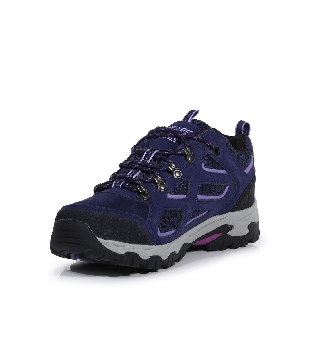 Regatta Womens/Ladies Tebay Waterproof Suede Walking Shoes (Midnight/Lilac Bloom) - UTRG6437