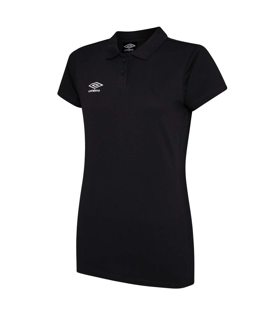 Womens/ladies Club Essential Polo Shirt Black White Umbro-1