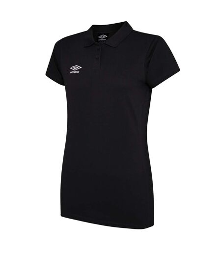Womens/ladies Club Essential Polo Shirt Black White Umbro