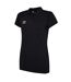 Womens/ladies Club Essential Polo Shirt Black White Umbro-1