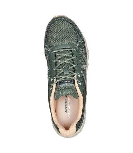 Skechers Womens/Ladies Hillcrest Ridge Leather Sneakers (Olive) - UTFS10373