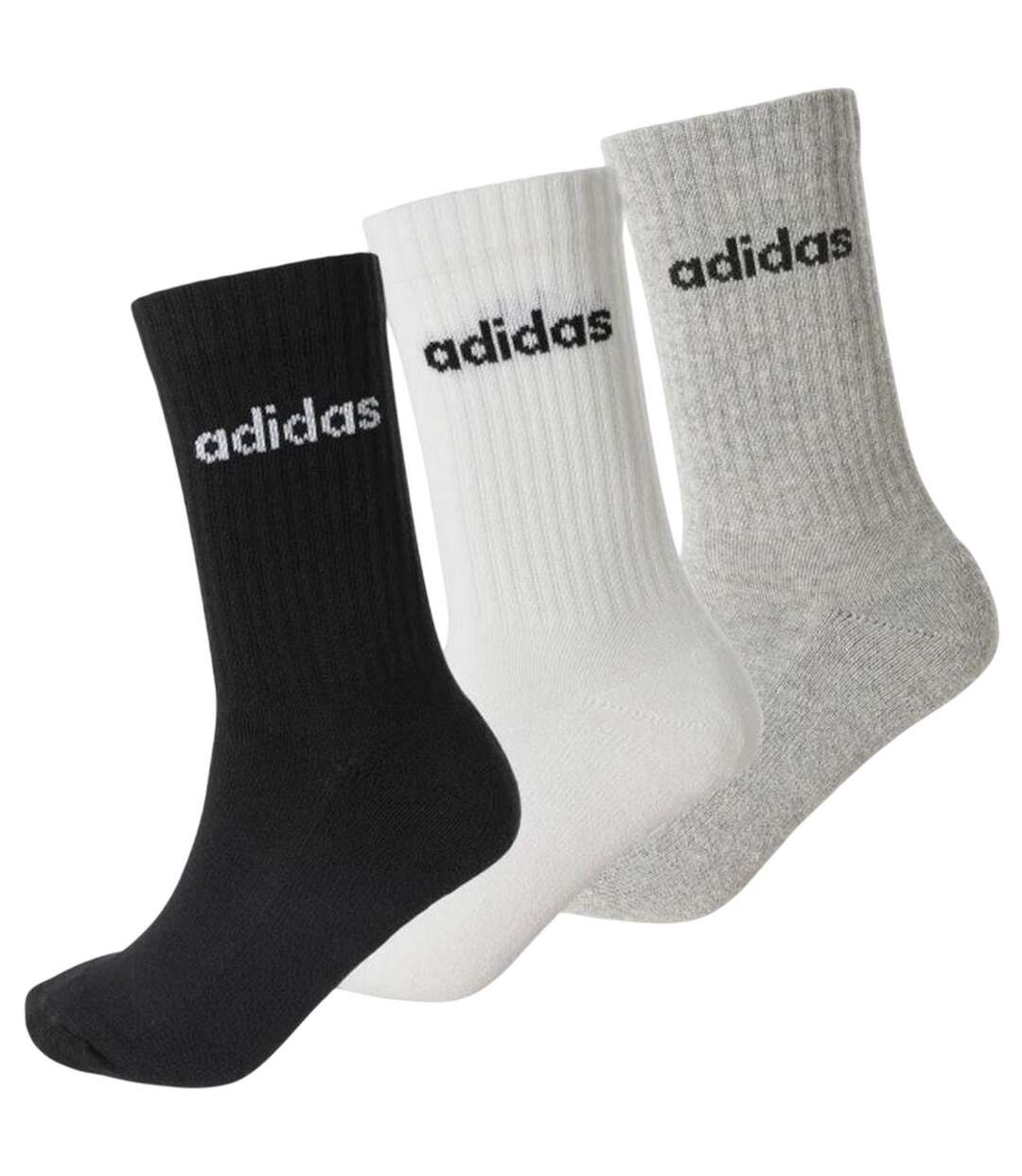 Chaussettes Linear Adulte Noir Blanc Gris Adidas-2