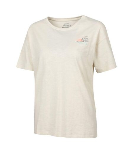 Womens/ladies Sea Circle Relaxed Fit T-shirt Beige Mountain Warehouse