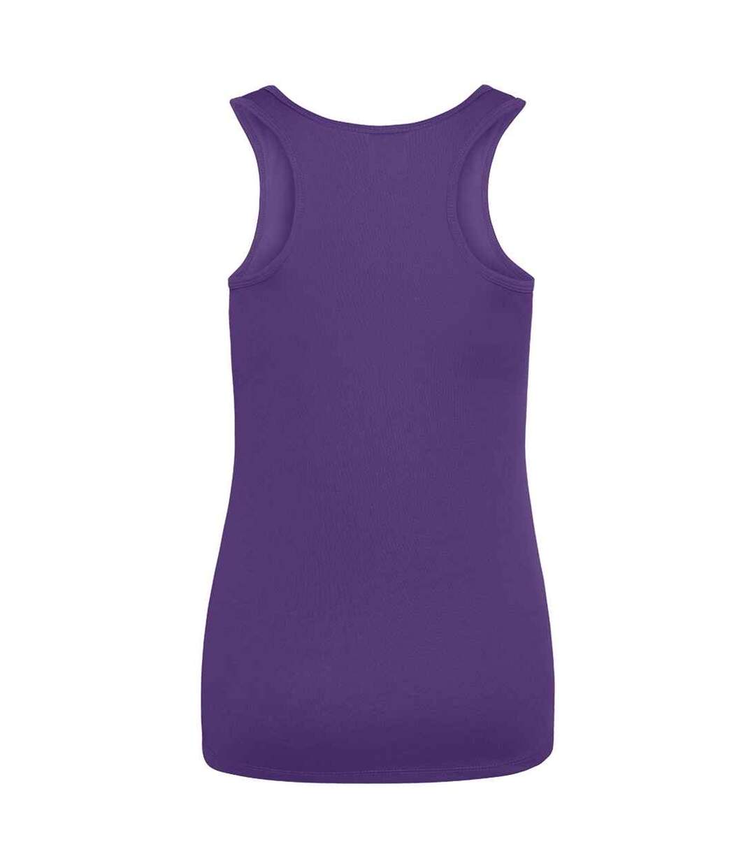 Womens/ladies Moisture Wicking Girlie Tank Top Purple AWDis Cool-2