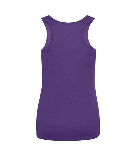 Womens/ladies Moisture Wicking Girlie Tank Top Purple AWDis Cool