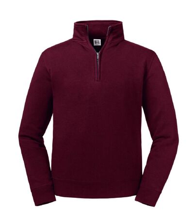 Russell Mens Authentic Quarter Zip Sweatshirt (Burgundy) - UTBC4655
