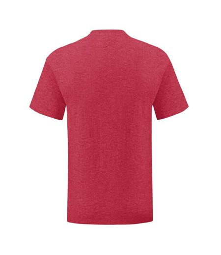 T-shirt Iconic Homme Rouge Chiné Fruit Of The Loom