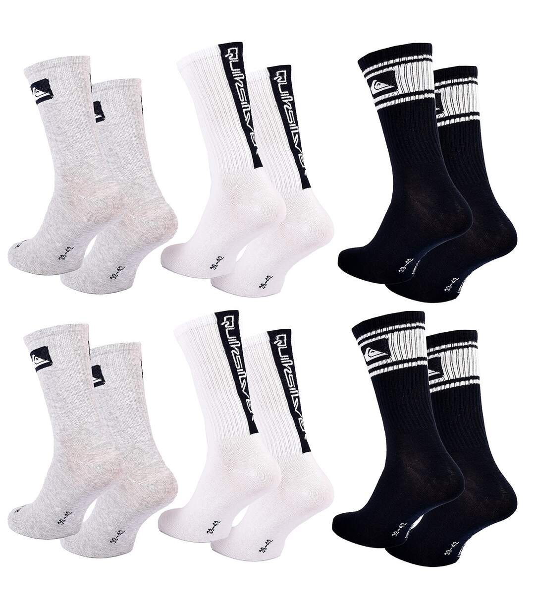 Chaussettes QUIKSILVER REGULAR CREW 6 Pcs 2820-3