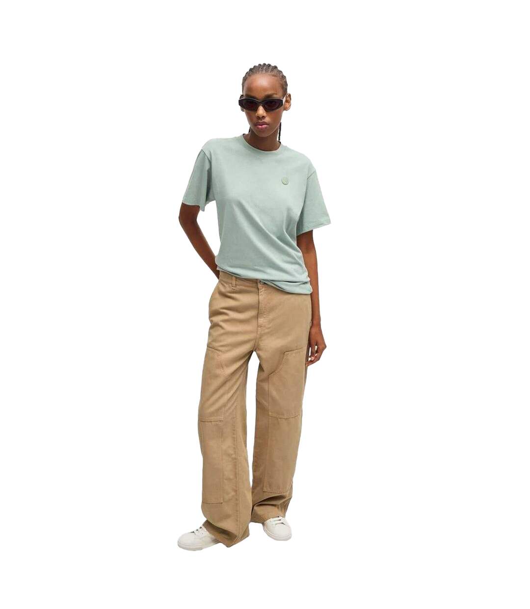 Womens/ladies Hacarpe Straight Leg Cargo Trousers Beige Hugo-1