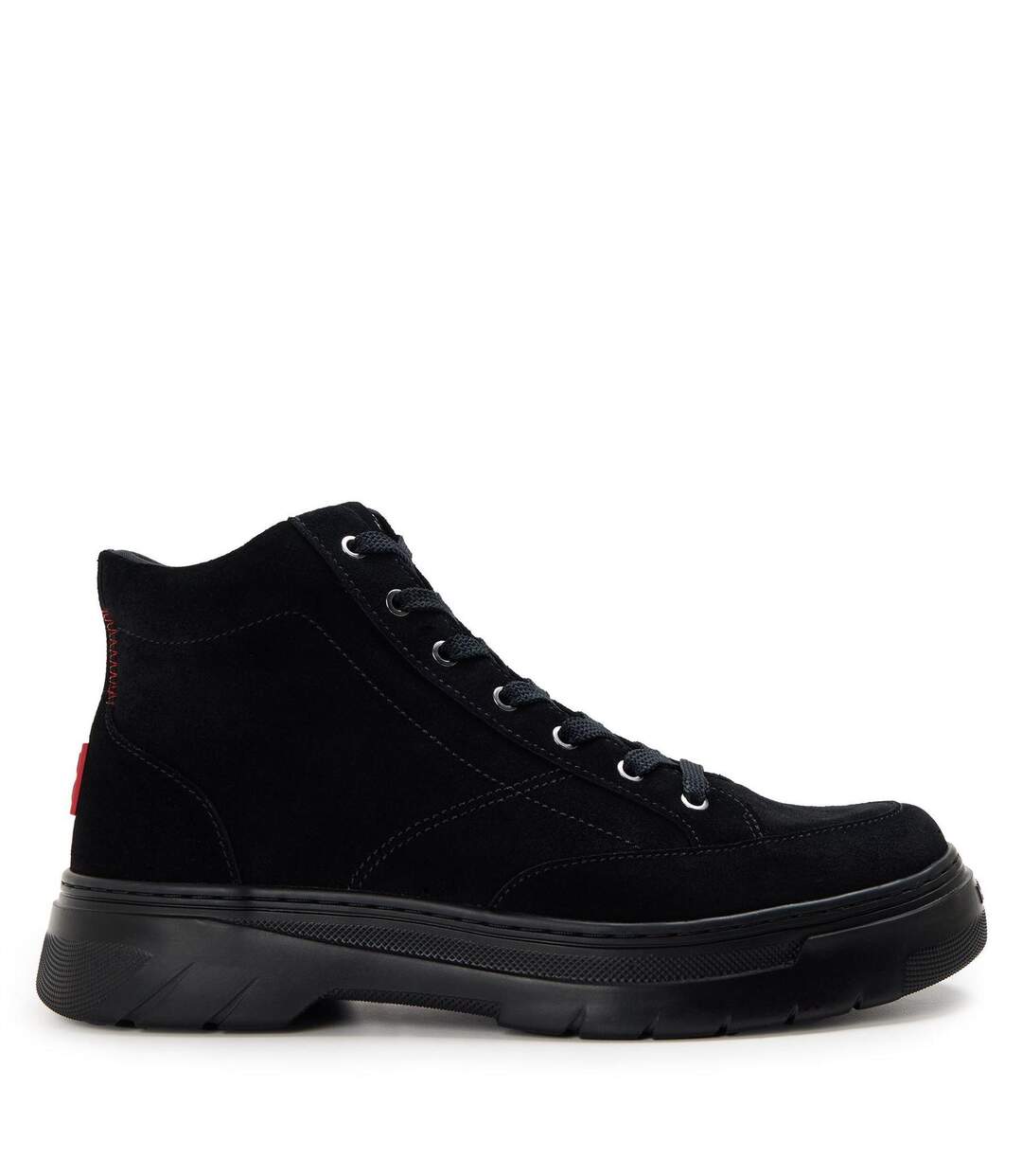Mens Suede Derby Shoes Black Hugo-2