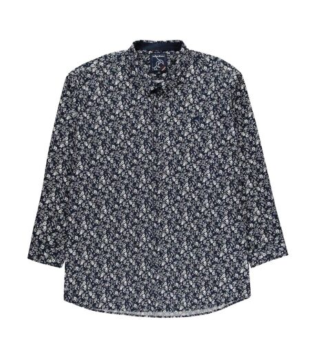 Mens Woven Regular Long-sleeved Shirt Navy Raging Bull