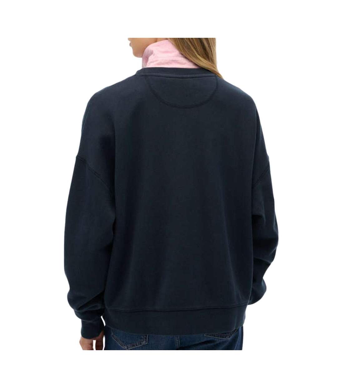 Sweat marine femme superdry essential-2