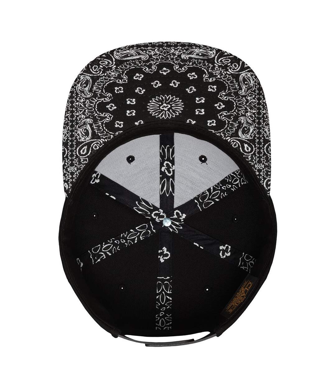 Unisex adult bandana snapback cap black/paisley Flexfit-4