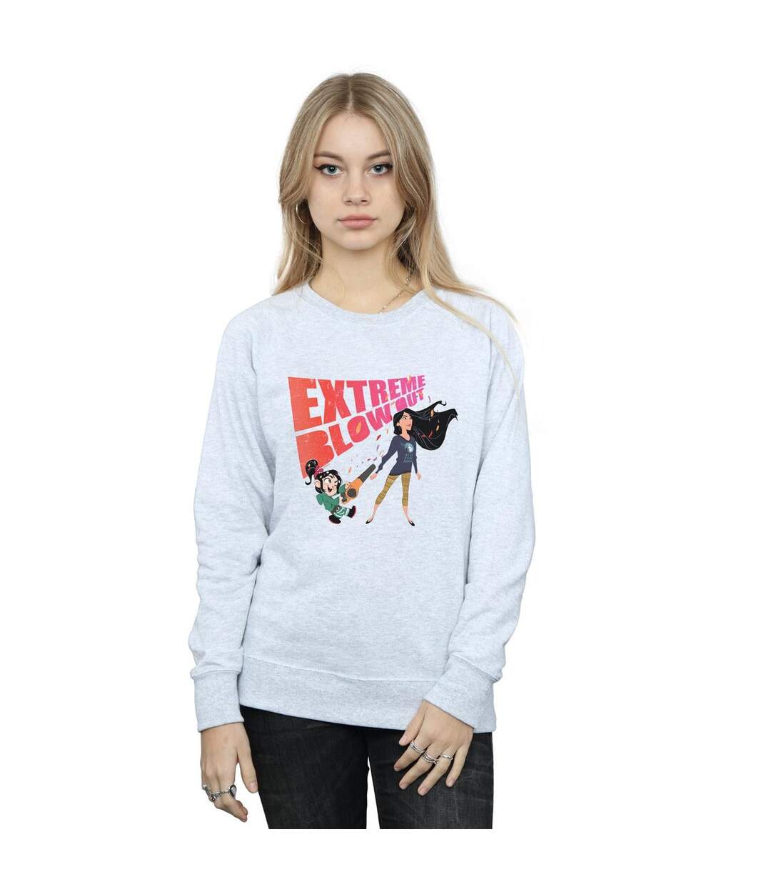 Disney - Sweat WRECK IT RALPH POCAHONTAS AND VANELLOPE - Femme (Gris sportif) - UTBI43169-2