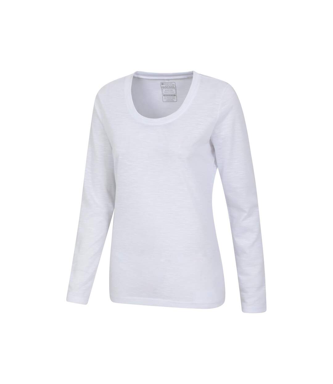 Womens/ladies Agra Slub Long-sleeved Top White Mountain Warehouse-3