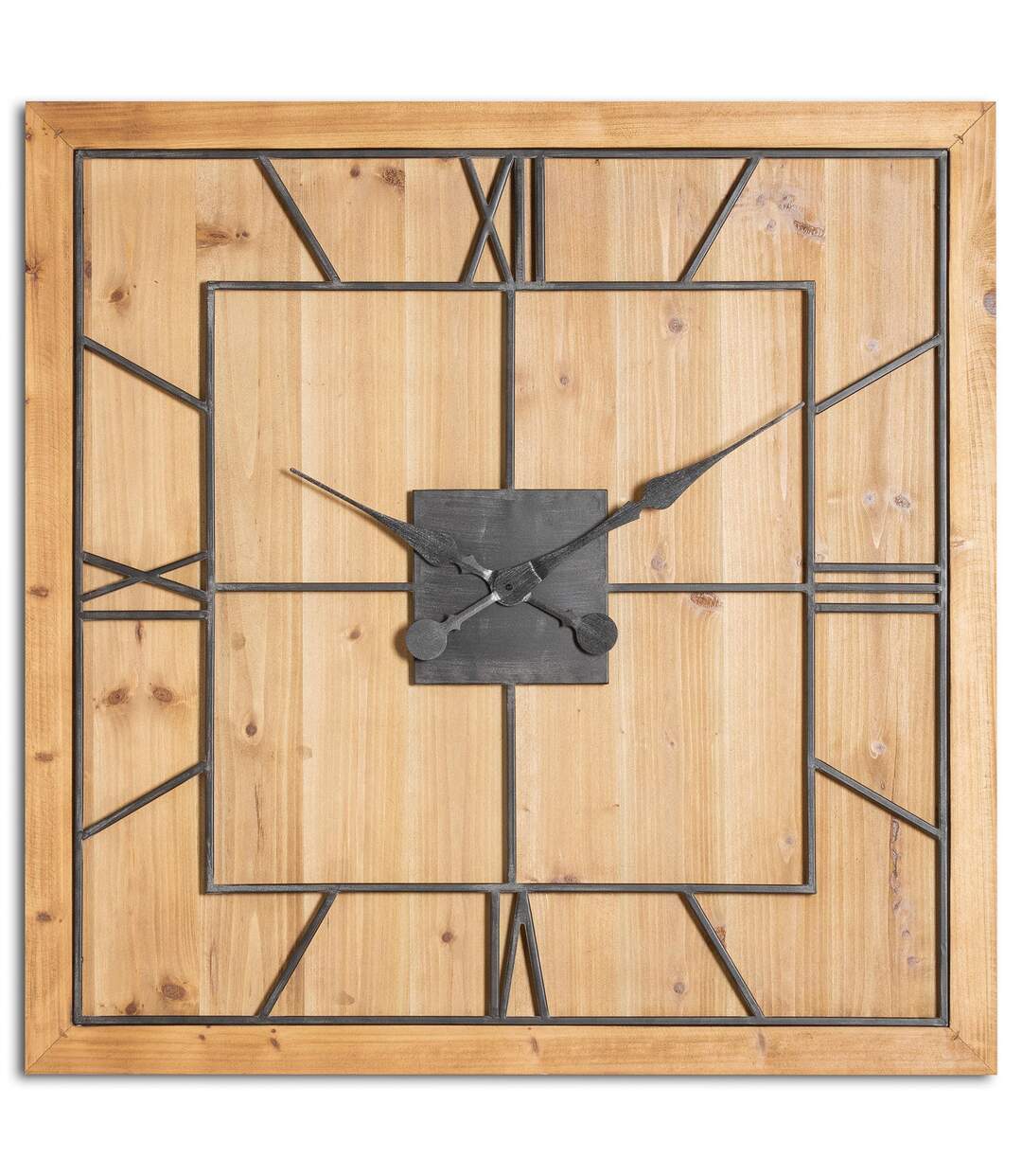 Williston square wall clock 90cm x 5cm x 90cm brown/black Hill Interiors