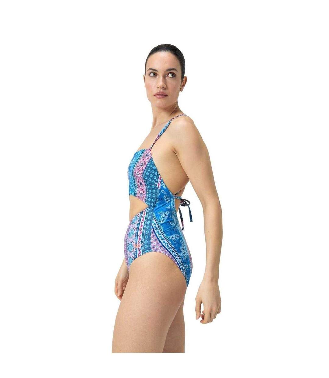 Maillot De Bain 1 Pièce Natation Motif/style Cachemire Femme Bleu Rose Speedo-4