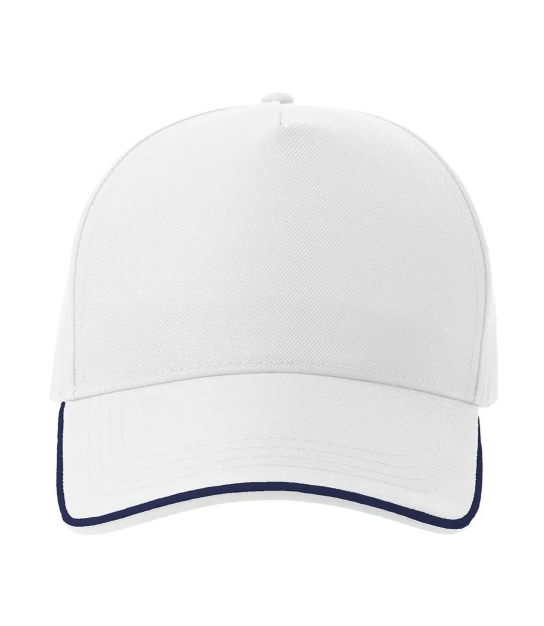 Casquette De Baseball Motif/style 5 Panneaux Recy Five Piping Adulte Blanc Bleu Marine Atlantis Headwear-1