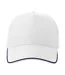 Casquette De Baseball Motif/style 5 Panneaux Recy Five Piping Adulte Blanc Bleu Marine Atlantis Headwear-1