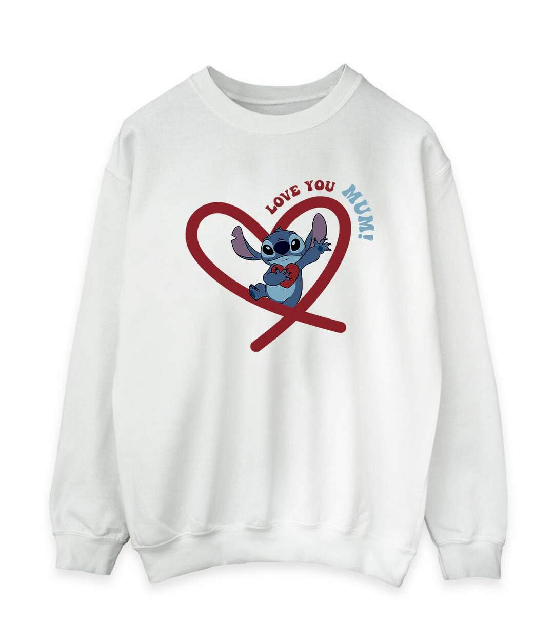 Disney Sweatshirt Love You Mum Lilo & Stitch Womens/Ladies (Blanc) - UTBI22734-1