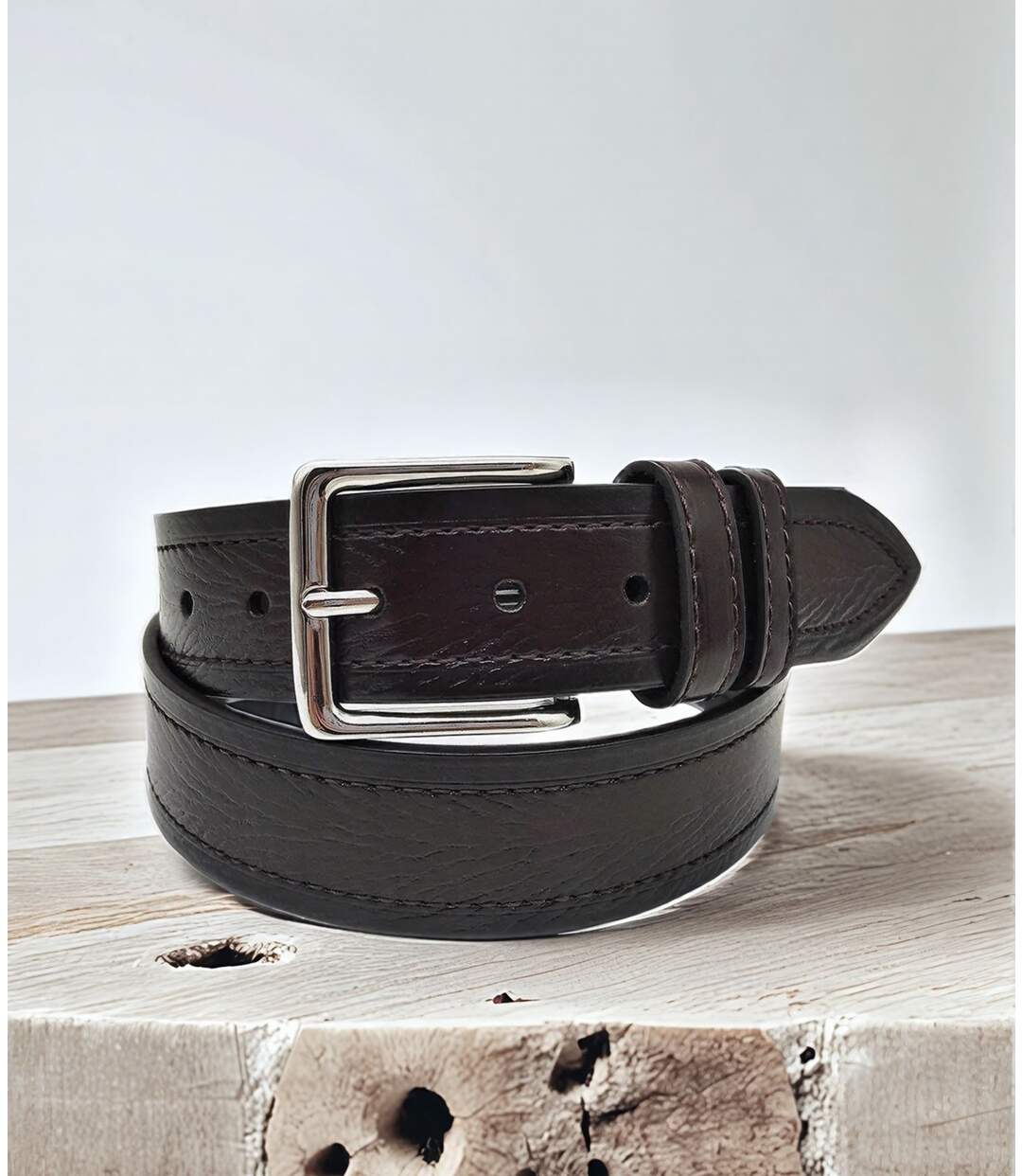 Ceinture PVC Marron - Homme - élégance Polyvalente pour un Style Chic et Sophistiqué-3