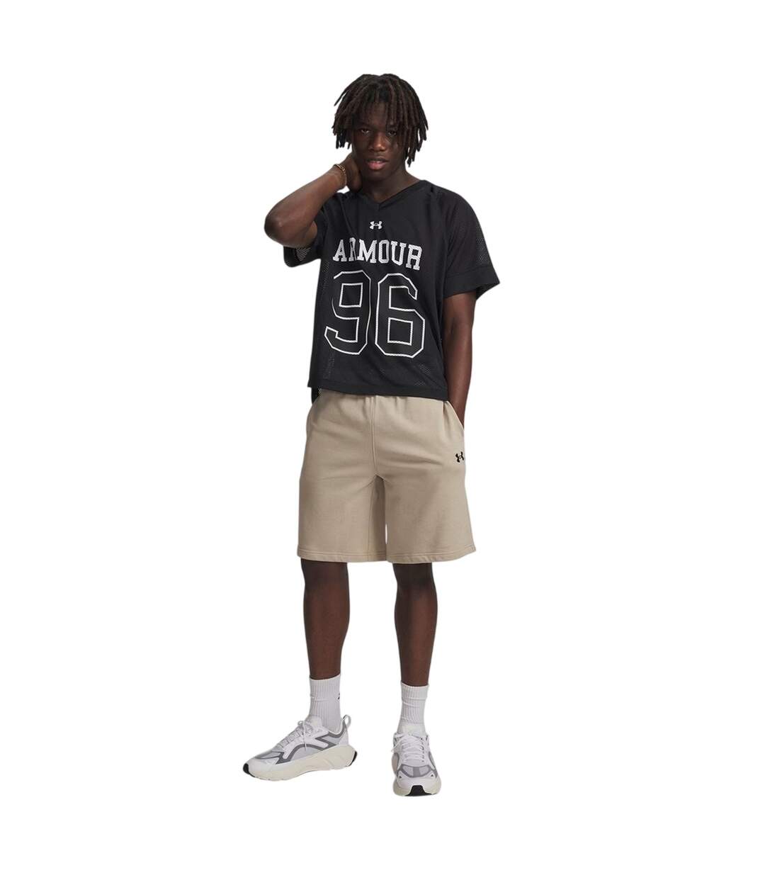Mens Rival Logo Shorts Khaki Black Under Armour-4