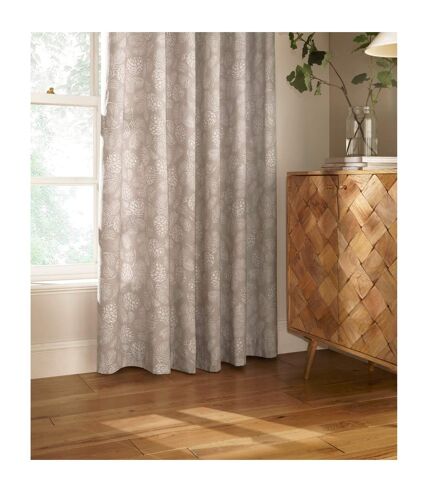 Irwin woodland design ringtop eyelet curtains pair 168x137cm stone Furn