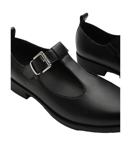 Womens/ladies Low Block Heel Mary Janes Black Where´s That From